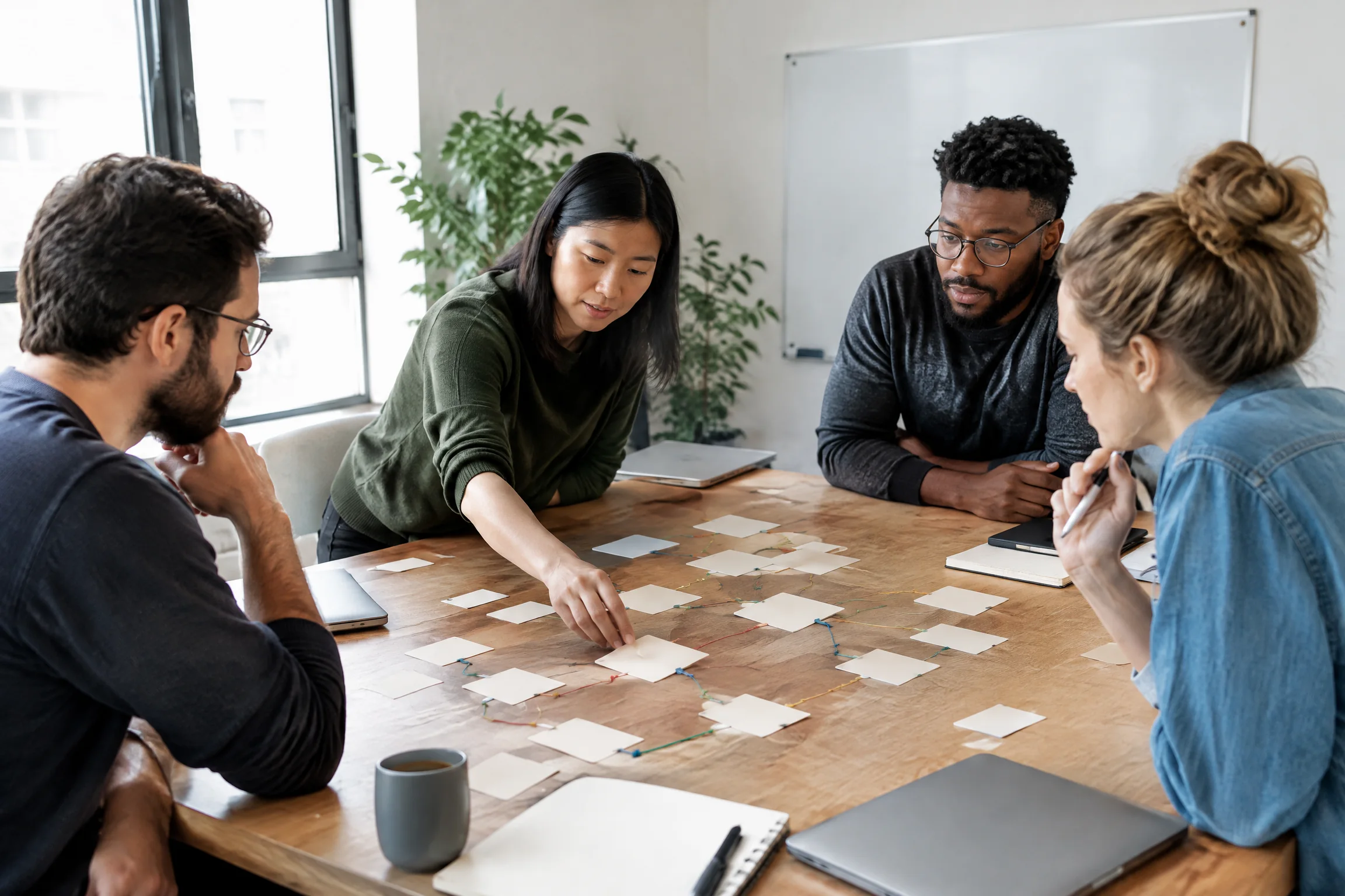 Engineering team reviewing a system route